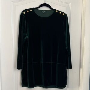 Ralph Lauren Green Velvet Women's Tunic Top